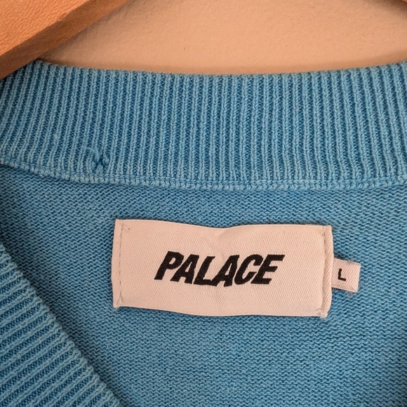 Palace Men's Knit Pullover blue with rainbow stripes Size large - Picture 2 of 6